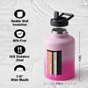 64oz Insulated Water Bottle, Coolplus Half Gallon Water Jug With Straw Stainless Steel Double-Walled Vacuum Metal Large Flask With Carry Sleeve Bpa-Free Leakproof, Keep Cold 48 Hrs, Pink view 3