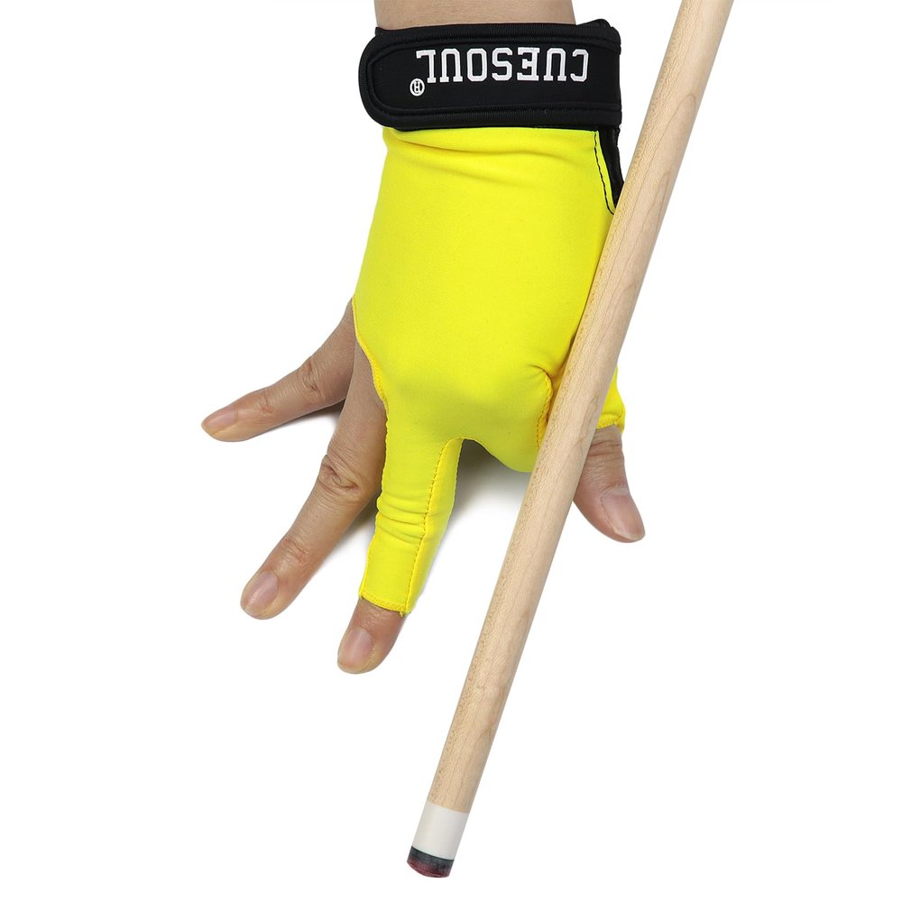 CUESOUL Left Hand Billiard Glove Yellow-Size M