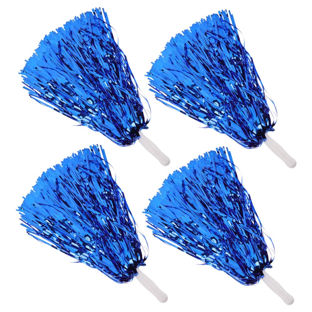 4pcs Sport Pompoms Cheerleader Costume Cheerleader Costume for Cheer Shoes Cheerleaders Accessory Pompoms Cheerleader Pom-poms Blue Aluminum Foil Wire