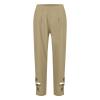 White Linen Pants Women Straight Leg Women's Wide Leg Harem Pants Cotton Linen Striped Casual Palazzo Pants with Pockets Khaki X-Large view 3