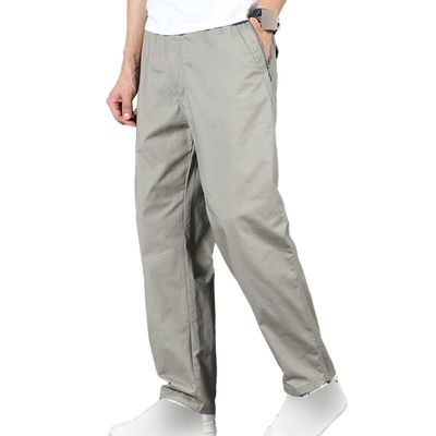 JEsilunmaMY Men's Relaxed Fit Casual Cargo Pants Elastic Waist Lightweight Lounge Pants Hiking Outdoor Joggers Cotton Pants (Light Grey,Medium)