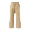 Cotton Linen Pants Women Straight Leg Women's Summer High Waisted Cotton Linen Palazzo Wide Leg Casual Pants with Pockets Khaki X-Large view 3