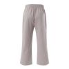 Straight Leg Linen Pants Women Summer Women's Summer Casual Smocked High Waisted Cotton Linen Wide Leg Pants with Pockets Khaki X-Large view 2