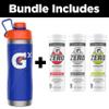 Bundle of Gatorade Gx Stainless Steel Bottle, Blue, 32oz and Gatorade Zero Tablets Variety Pack, Pack of 40 view 2