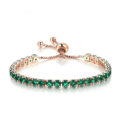 Fuqimanman2020 Tennis Bracelets For Women Green Bracelet Multicolor Rhinestone Chain Bracelets Adjustable Crystal Seed Bracelet Wedding Party Jewelry