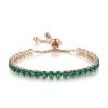 Fuqimanman2020 Tennis Bracelets For Women Green Bracelet Multicolor Rhinestone Chain Bracelets Adjustable Crystal Seed Bracelet Wedding Party Jewelry view 1