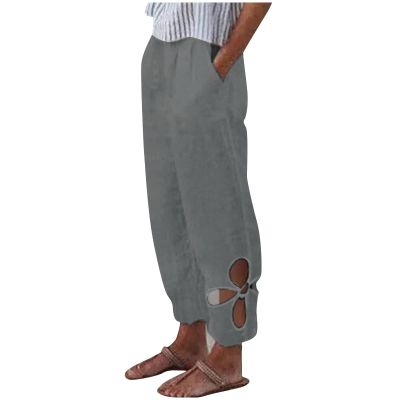 Linen Drawstring Pants Women Striped Women's Cotton Linen Wide Leg Pants Casual Drawstring Lounge Palazzo Loose Trousers White X-Large