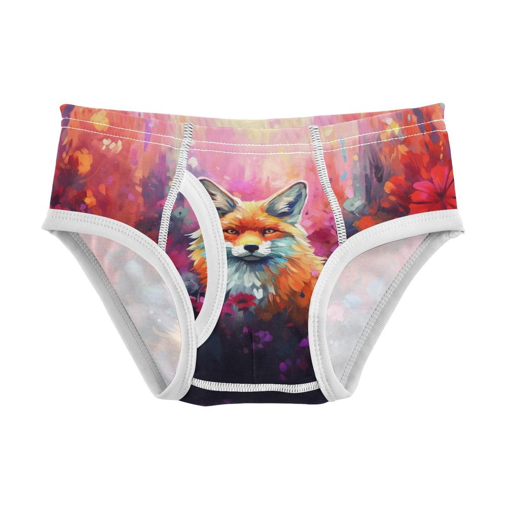 ALAZA Red Blossom Floral Fox Boys' Briefs Soft Underwear Available in Sizes 5t