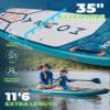 MOUSA 11'6''34&11'6''35" Extra Wide Inflatable Stand Up Paddle Board, Stable Long SUP for 2 People/Family, Shoulder Strap, 5 Handles, 100L Backpack, All-Round Sup Board, Removeable Fin view 3