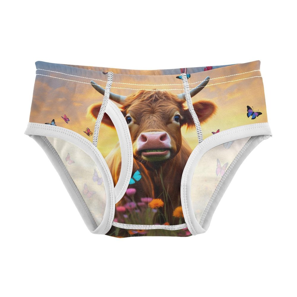 ALAZA Cow Butterfly Flower Boys' Briefs Soft Underwear Available in Sizes 6y Multicolor