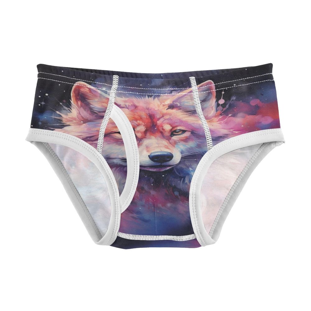 ALAZA Oil Painting Galaxy Wolf Boys' Briefs Soft Underwear Available in Sizes 6y Multicolor