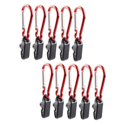 Sosoport 10pcs Heavy Duty Carabiner Clips for Tent Locking Carabiner Straps Camping Tent Accessories