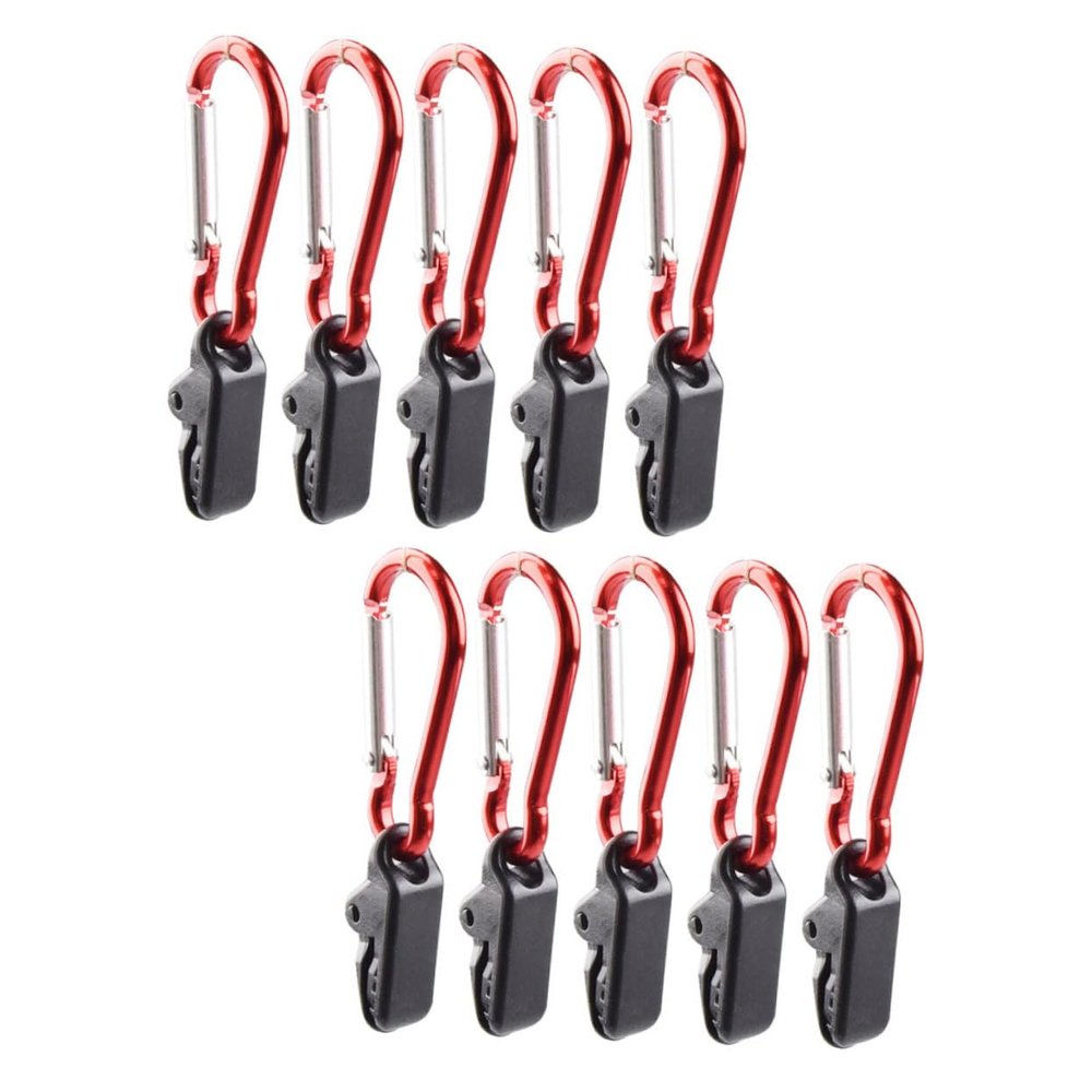 Sosoport 10pcs Heavy Duty Carabiner Clips for Tent Locking Carabiner Straps Camping Tent Accessories