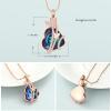 Imrsanl Cremation Jewelry for Ashes Butterfly Heart Urn Necklace for Women Keepsake Crystal Memorial Pendant Ashes Necklaces (Rose-Blue) view 2