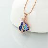 Imrsanl Cremation Jewelry for Ashes Butterfly Heart Urn Necklace for Women Keepsake Crystal Memorial Pendant Ashes Necklaces (Rose-Blue) view 4