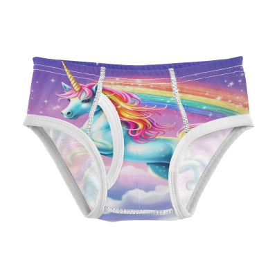 ALAZA 3D Unicorn Rainbow Sky Boys' Briefs Soft Underwear Available in Sizes 8y
