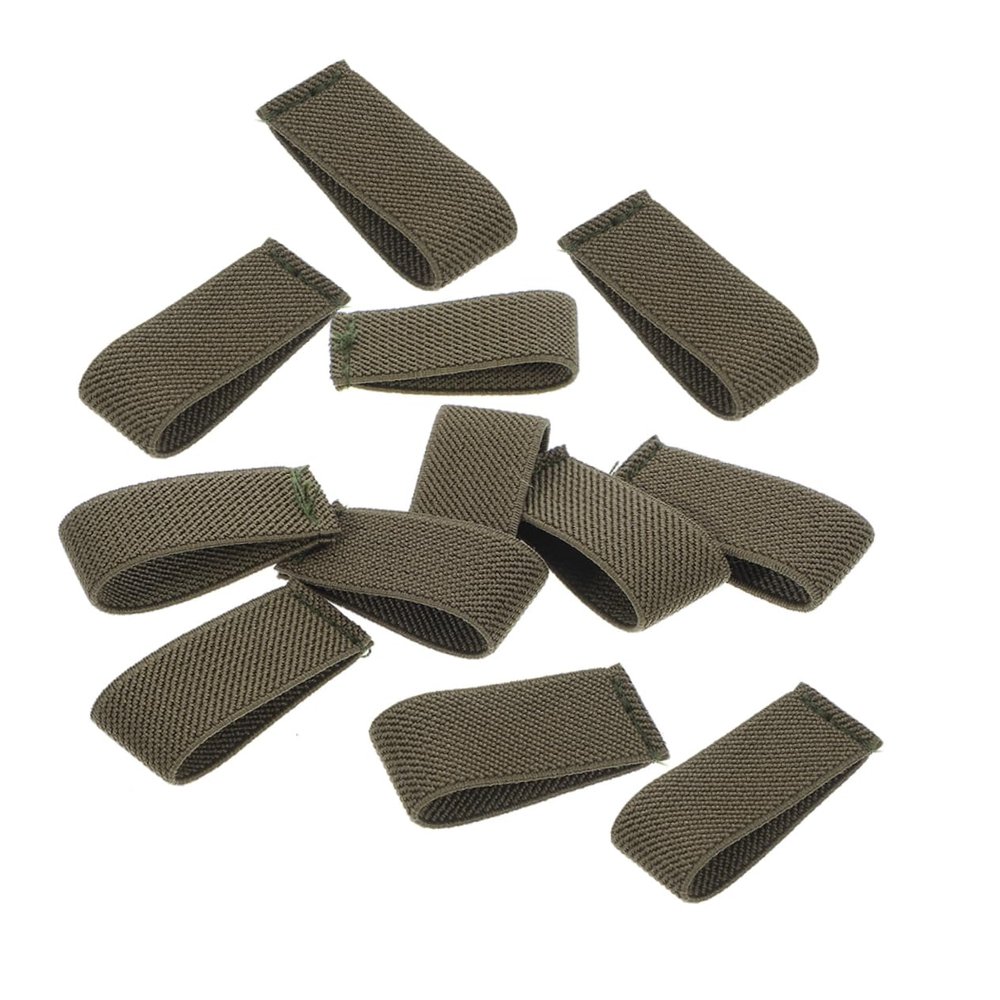 12pcs Elastic Backpack Belt Keepers Nylon Webbing Strap Retainers for Outdoor Gear Loops for Green