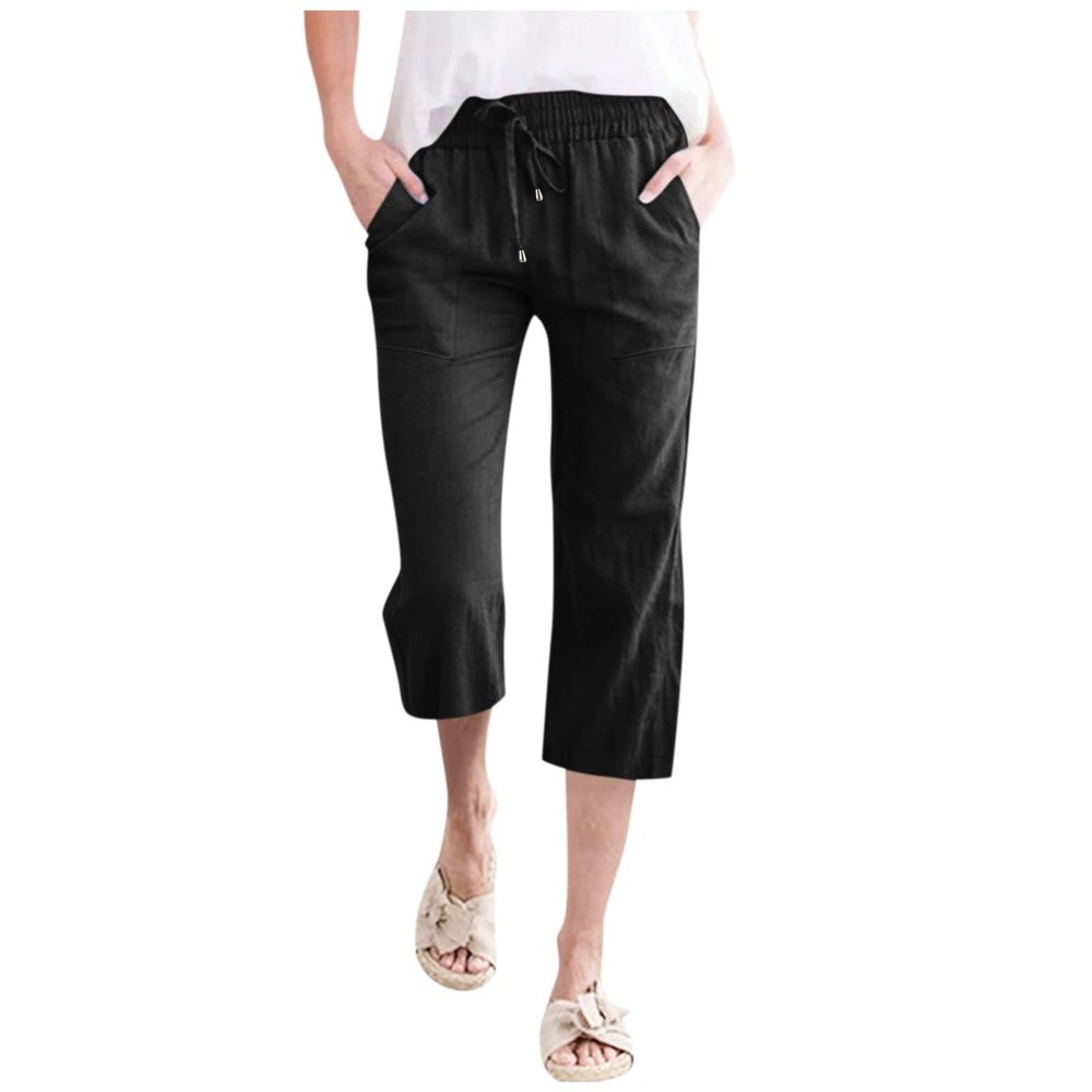Generic White Linen Pants Women Straight Leg Women's Casual Cotton Linen Baggy Pants with Elastic Waist Relax Fit Lantern Trouser My Recent Orders Placed by Me On Prime Khaki X-Large, Black