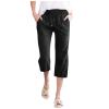 Generic White Linen Pants Women Straight Leg Women's Casual Cotton Linen Baggy Pants with Elastic Waist Relax Fit Lantern Trouser My Recent Orders Placed by Me On Prime Khaki X-Large, Black view 1