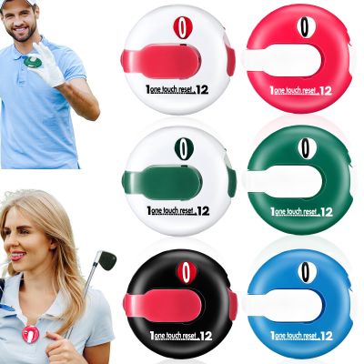 Frienda 6 Pack Golf Stroke Counter Clicker, Mini Score Counter, One-Touch Reset Clip for Gloves, Belt & Golf Bag, Counts up to 12 Strokes(6 Colors)