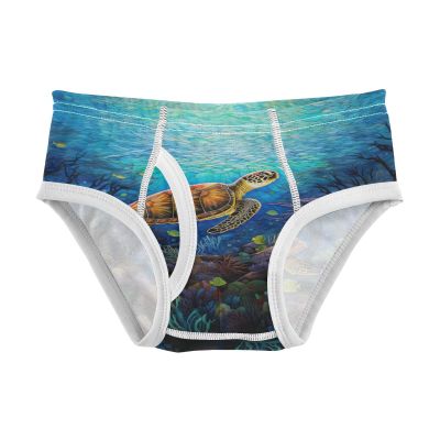 ALAZA Sea Turtle Fish Coral Reef Boys' Briefs Soft Underwear Available in Sizes 4t Multicolor