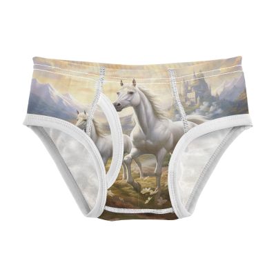 ALAZA Magic Castle Horse Boys' Briefs Soft Underwear Available in Sizes 6y Multicolor
