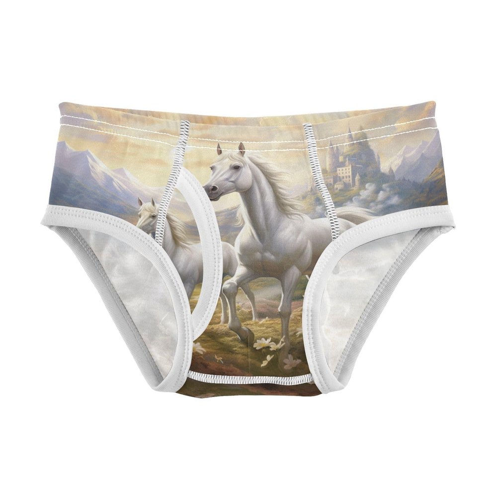 ALAZA Magic Castle Horse Boys' Briefs Soft Underwear Available in Sizes 6y Multicolor