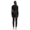 IBTOM CASTLE Islamic Swimming Suits for Women: Modest Muslim Swimsuits Burkini Rash Guard Long Sleeve One Piece Swimwear with Swim Cap Wrap Skirt Leggings Pant 3PCS Athletic Bathing Suit Black XL view 2