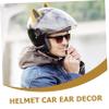 ULTECHNOVO 3pairs Creative Cat Ear Helmet Decorations Easy to Install Durable Ornaments for Motorcycle Bicycle and Electric Helmets Unique and Adorable Design Yellow Gray view 3