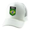 ALLNTRENDS Brazil Flag Soccer Cap Pride Nation Flag Trucker Hat Embroidery Countries Hats (White) view 1