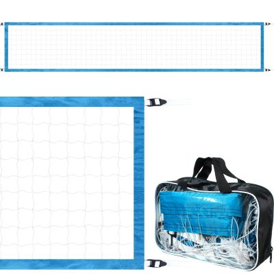 ShinyRelief Pool Volleyball Net Replacement Adjustable Length 15-25 ft Portable Volleyball Net for Outdoor Backyard Swimming Pool Beach(Light Blue)