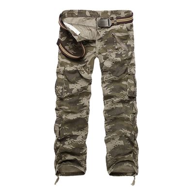 Casual Tactical Pants for Men Wash Cotton Ripstop Cargo Pants Outdoor Hiking Pants with Multi Pockets(No Belt) (Camo1,36)