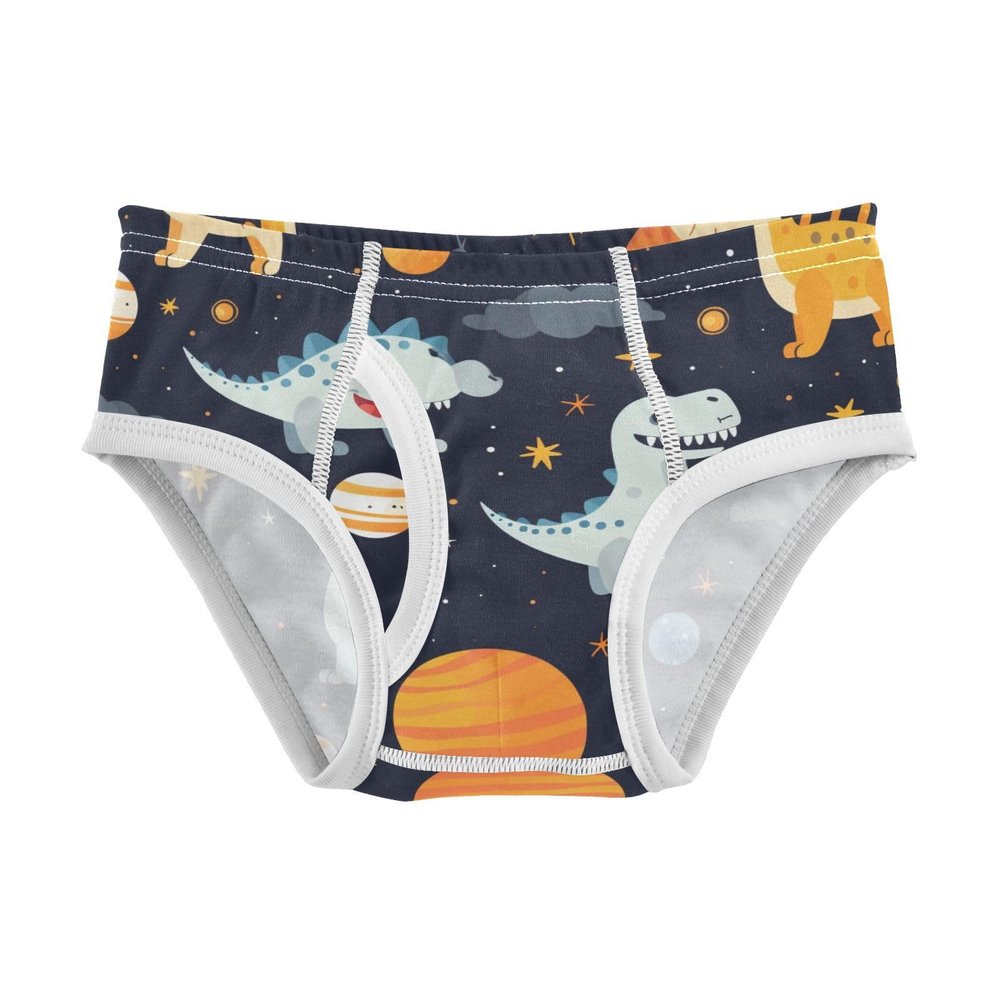 ALAZA Dinosaur Space Solar System Boys' Briefs Soft Underwear Available in Sizes 3t Multicolor