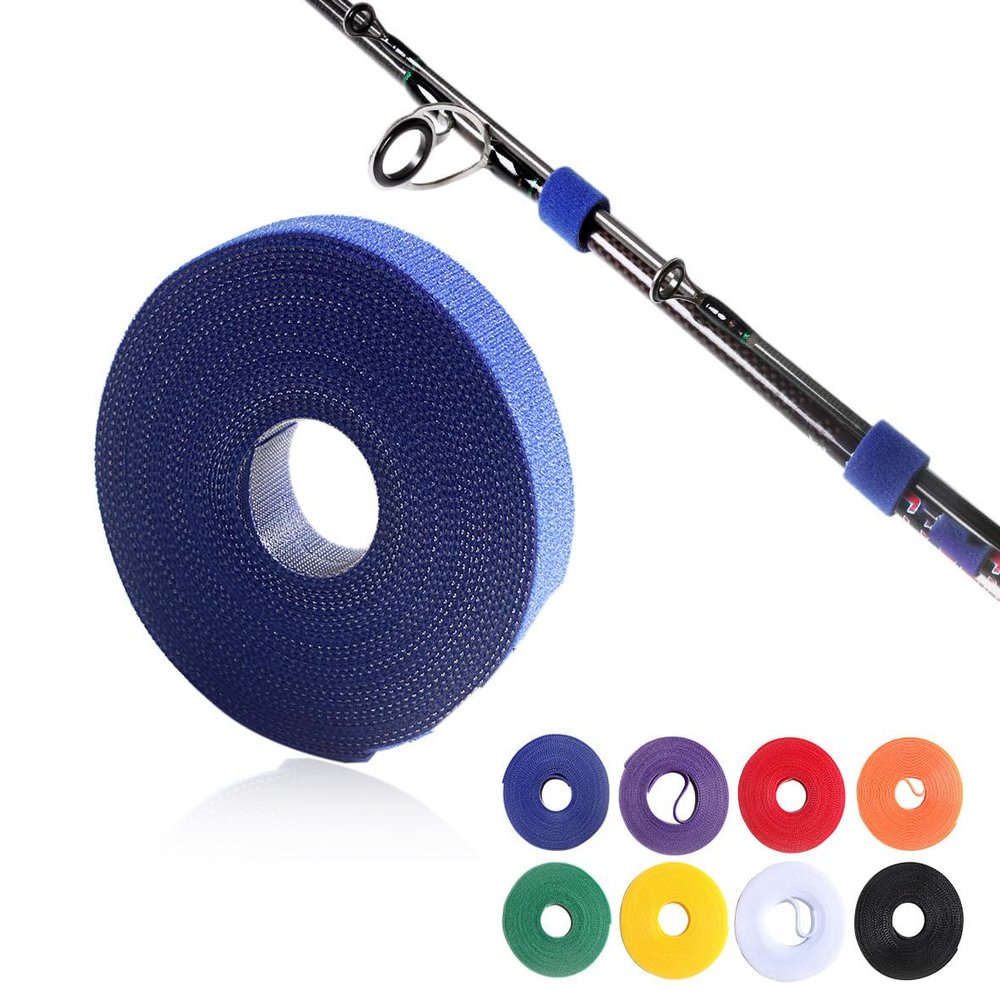 KTGCOZS Pack of 1 3m Fishing Rod Tie Holders Straps Suspenders Belts Fastener Cable Cord Ties Belt