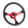 RASTP 13.8 Inch Boat Steering Wheel with 3/4 Axle Marine Steering Wheel Adapter for Most Marine boats,Vessels,Yachts,Pontoons Boat,Red view 1