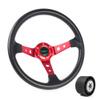 RASTP 13.8 Inch Boat Steering Wheel with 3/4 Axle Marine Steering Wheel Adapter for Most Marine boats,Vessels,Yachts,Pontoons Boat,Red view 2
