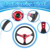 RASTP 13.8 Inch Boat Steering Wheel with 3/4 Axle Marine Steering Wheel Adapter for Most Marine boats,Vessels,Yachts,Pontoons Boat,Red view 3