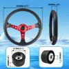 RASTP 13.8 Inch Boat Steering Wheel with 3/4 Axle Marine Steering Wheel Adapter for Most Marine boats,Vessels,Yachts,Pontoons Boat,Red view 4