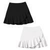 DREAM BUS 2 Pack Girls Skirts Built in Shorts Little Kid Tennis Skorts Toddler Girl Athletic Skorts Flowy Skirts Black/White view 1