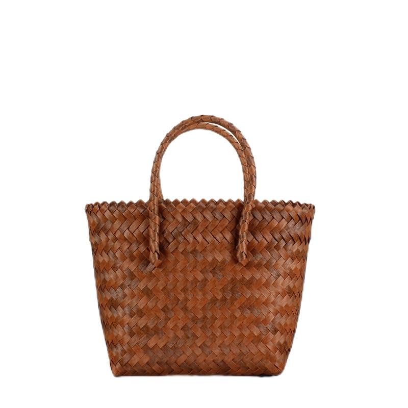byplndgywj Rattan Purse Woven Beach Tote Bag Travel cute straw handbag Waterproof Sandproof Beach Vacation Essentials for Women (brown, Small)