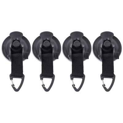 4PCS Suction Cup Hooks,Heavy Duty Suction Cups,Car Tent Suction Cup High Strength Light Weight Easy Install Portable Suction Cups for Awning Tents Camping Tarp