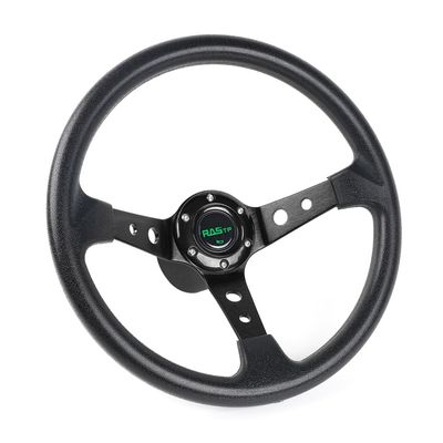 RASTP 13.8 Inch Boat Steering Wheel with 3/4 Axle Marine Steering Wheel Adapter for Most Marine boats,Vessels,Yachts,Pontoons Boat,Black
