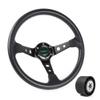 RASTP 13.8 Inch Boat Steering Wheel with 3/4 Axle Marine Steering Wheel Adapter for Most Marine boats,Vessels,Yachts,Pontoons Boat,Black view 2