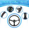 RASTP 13.8 Inch Boat Steering Wheel with 3/4 Axle Marine Steering Wheel Adapter for Most Marine boats,Vessels,Yachts,Pontoons Boat,Black view 3