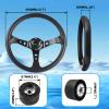 RASTP 13.8 Inch Boat Steering Wheel with 3/4 Axle Marine Steering Wheel Adapter for Most Marine boats,Vessels,Yachts,Pontoons Boat,Black view 4