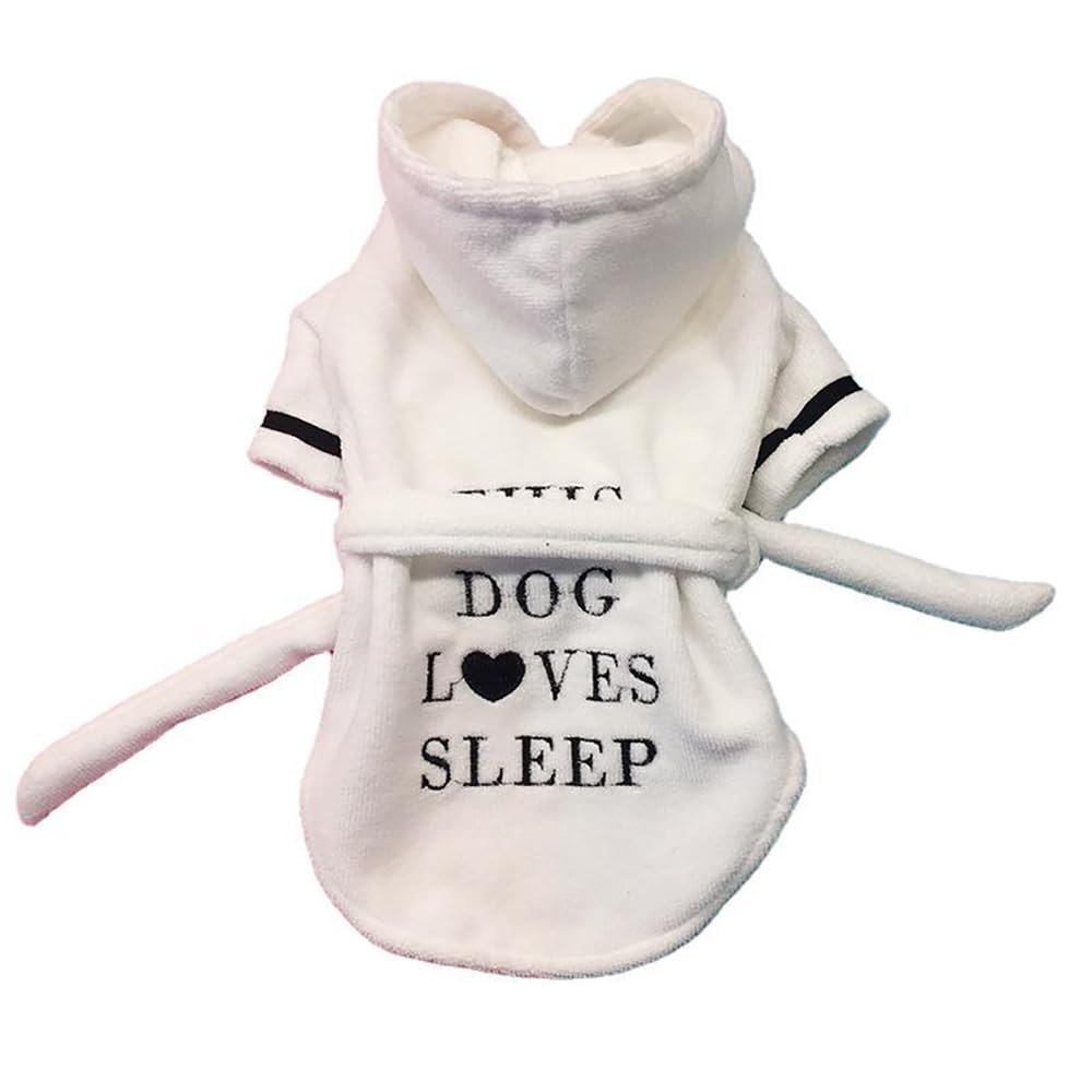 Dog Bathrobe Towel Lightweight, Super Cute Fast Drying Bathrobe for Dogs Super Absorbant Dog Robe Adjustable Dog Towels (Medium)
