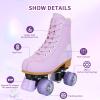 YYW High-top PU Leather Roller Skates for WomenOutdoor Roller Derby Skates for Unisex Beginners with Light up Wheels(Purple-37-Women 7/Men 5.5) view 2