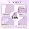 YYW High-top PU Leather Roller Skates for WomenOutdoor Roller Derby Skates for Unisex Beginners with Light up Wheels(Purple-37-Women 7/Men 5.5) view 4