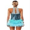 Vxuxlje Women's Sleeveless Sequins Dance Costume Backless Tull Skirted Leotard Ballet Dancewear Light Blue Medium view 4