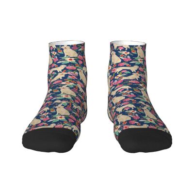 Xsovgoi Boxer Dogs Rose Flower Floral Low Cut Ankle Socks 11 No-Show Socks Moisture-Wicking Socks For Men Women